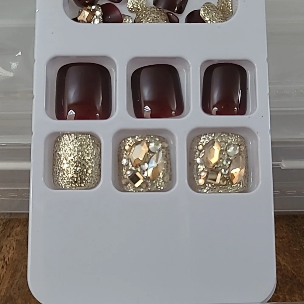 2/$16 3D Rhinestone & Glitter Press on Toenails